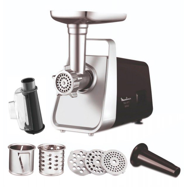 Moulinex ME307832, 1600W, Meat Grinder Black/Silver