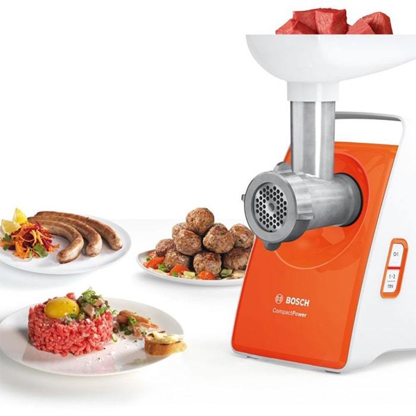 ხორცსაკეპი Bosch MFW3630I, 1600W, Meat Grinder, White/Orange