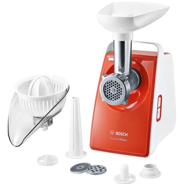 ხორცსაკეპი Bosch MFW3630I, 1600W, Meat Grinder, White/Orange