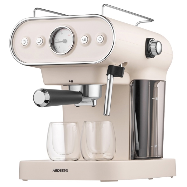 Ardesto FCM-E15BG, 1050W, 1.2L, Coffee Machine, Beige