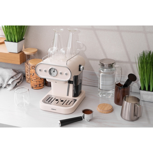 Ardesto FCM-E15BG, 1050W, 1.2L, Coffee Machine, Beige