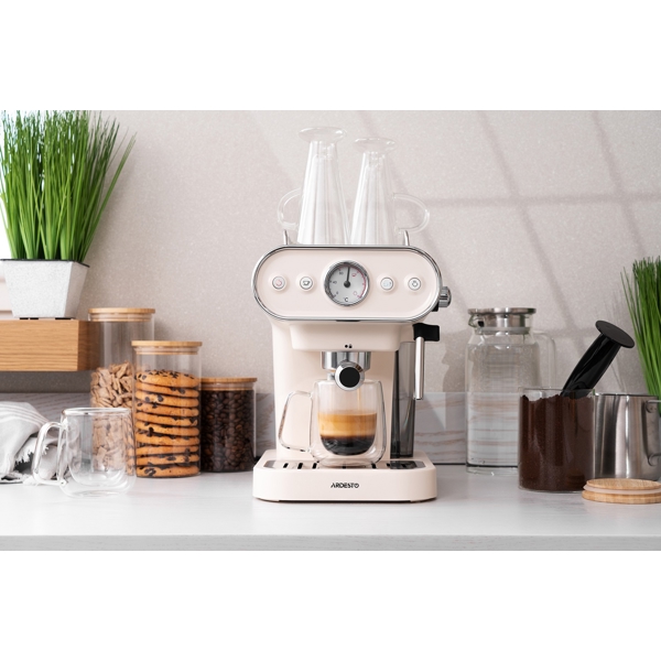 Ardesto FCM-E15BG, 1050W, 1.2L, Coffee Machine, Beige