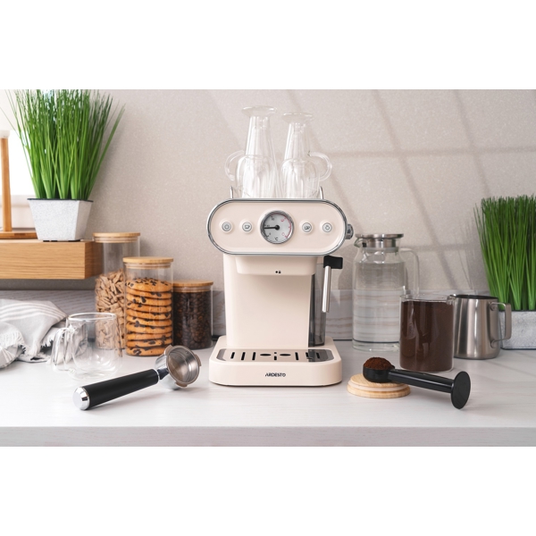 Ardesto FCM-E15BG, 1050W, 1.2L, Coffee Machine, Beige