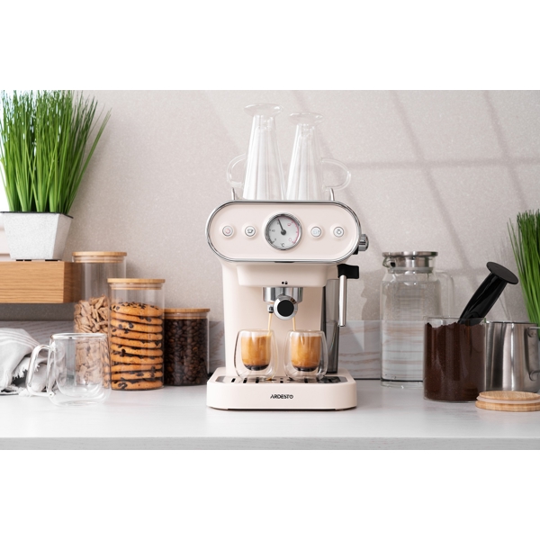 Ardesto FCM-E15BG, 1050W, 1.2L, Coffee Machine, Beige