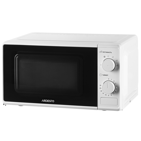 მიკროტალღური ღუმელი Ardesto GO-S724W, 700W, 20L, Microwave Oven, White