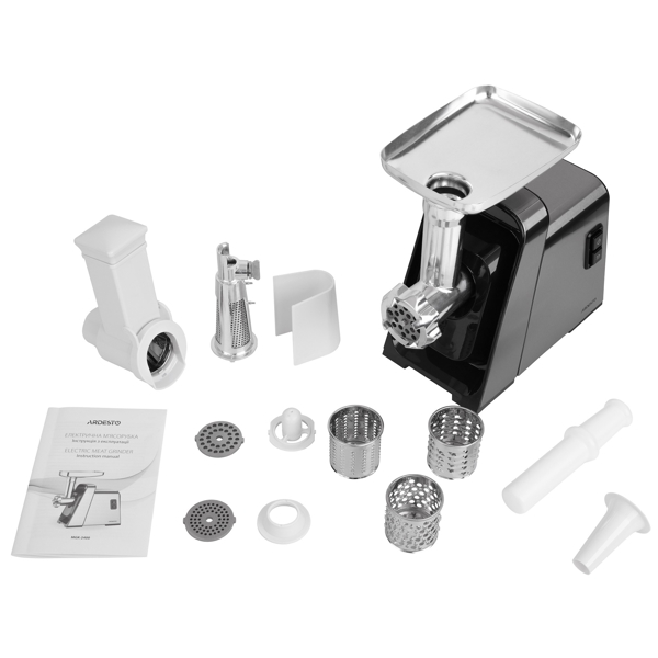 Ardesto MGK-2400, 2400W, Meat Grinder, Black/Silver