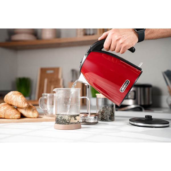 Ardesto EKL-F340R, 2200W, 1.7L, Electric Kettle, Red