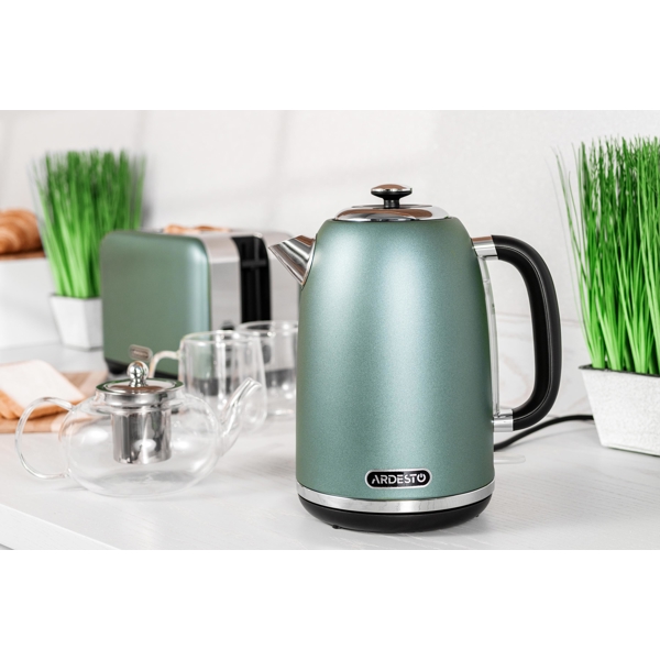 ელექტრო ჩაიდანი Ardesto EKL-F400G, 2200W, 1.8L, Electric Kettle, Mint