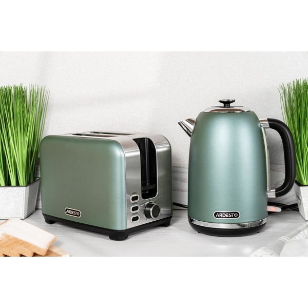 ელექტრო ჩაიდანი Ardesto EKL-F400G, 2200W, 1.8L, Electric Kettle, Mint