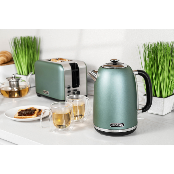 ელექტრო ჩაიდანი Ardesto EKL-F400G, 2200W, 1.8L, Electric Kettle, Mint