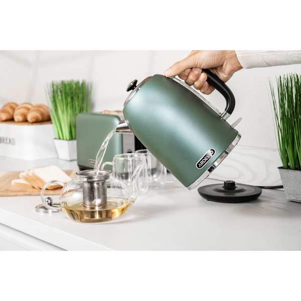 ელექტრო ჩაიდანი Ardesto EKL-F400G, 2200W, 1.8L, Electric Kettle, Mint