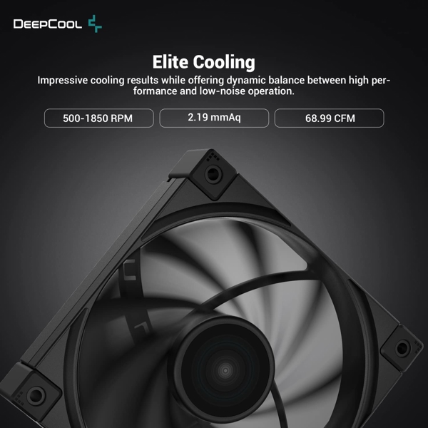 ქულერი DeepCool FK120, 120mm, 1850RPM, Cooler, Black