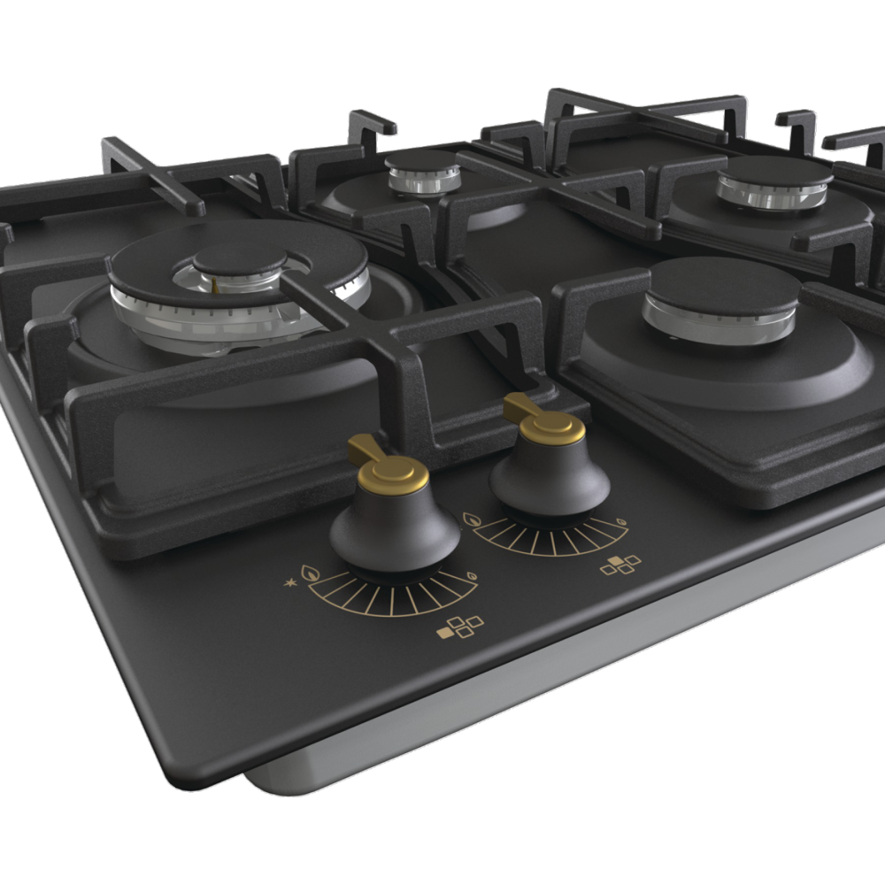 ჩასაშენებელი გაზის ქურის ზედაპირი Gorenje GW6D42CLB, Built-in Gas Cooktop, Black