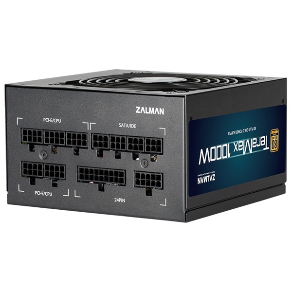 კვების ბლოკი Zalman ZM1000-TMX, 1000W, 80 Plus, Power Supply, Black