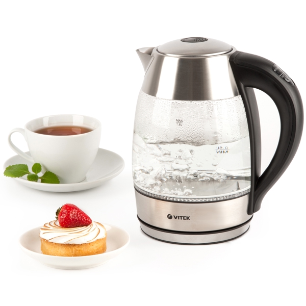 ელექტრო ჩაიდანი Vitek VT-7047 TR, 2200W, 1.8L, Electric Kettle, Silver