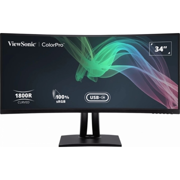 მონიტორი ViewSonic VP3481A ColorPro, 34", Curved Monitor, WQHD, VA, USB, USB-C, HDMI, DP, LAN, Black