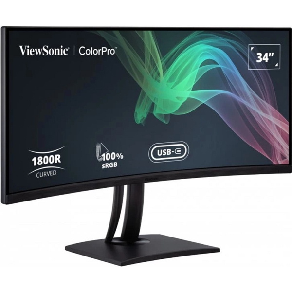 მონიტორი ViewSonic VP3481A ColorPro, 34", Curved Monitor, WQHD, VA, USB, USB-C, HDMI, DP, LAN, Black