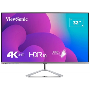 მონიტორი ViewSonic VX3276-4K-MHD, 32", Monitor, UHD, VA, HDMI, DP, Silver