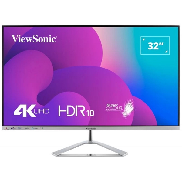 მონიტორი ViewSonic VX3276-4K-MHD, 32", Monitor, UHD, VA, HDMI, DP, Silver