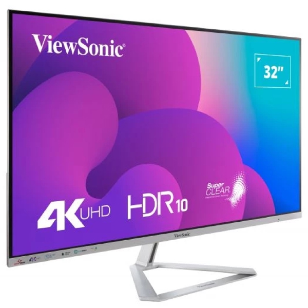 მონიტორი ViewSonic VX3276-4K-MHD, 32", Monitor, UHD, VA, HDMI, DP, Silver