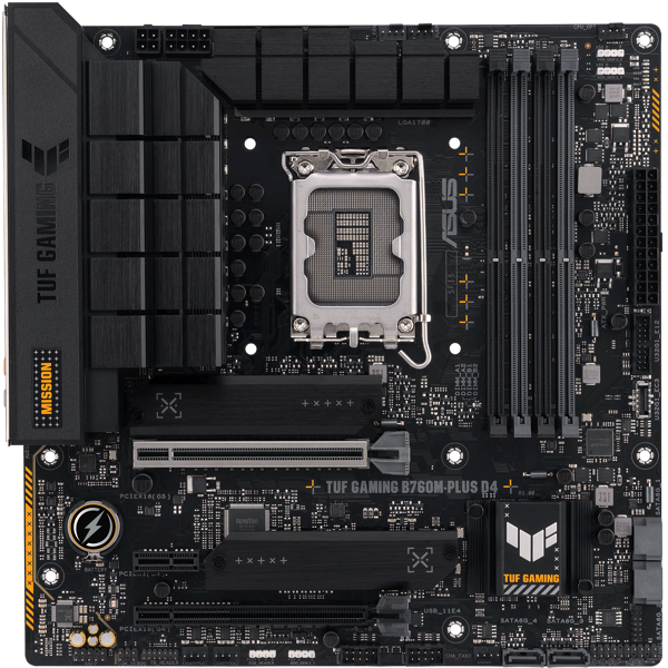 დედა დაფა Asus TUF 90MB1DI0-M0EAY0 B760M-PLUS D4, LGA 1700, DDR4, DIMM, 128GB