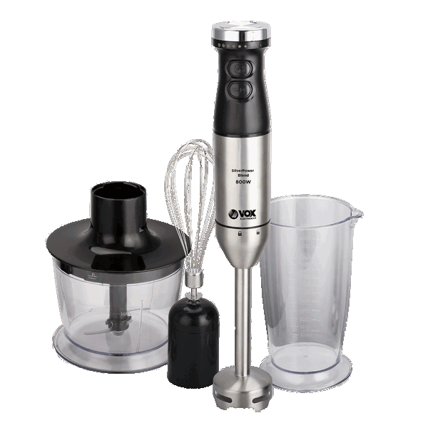 ხელის ბლენდერი Vox MS6008, 800W, 700ML, Blender, Black/Silver