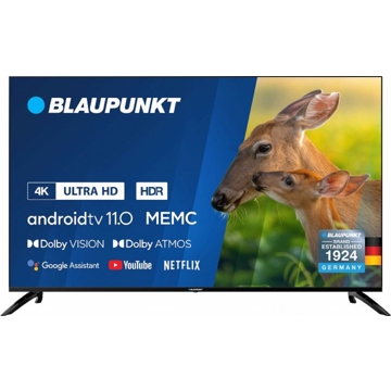 ტელევიზორი BLAUPUNKT 65UBC6000, 65", 4K UHD, Smart TV, Android, HDMI, USB, LAN, 3.5mm Jack, WIFI, BT, Black