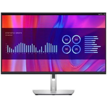 Dell P3223D, 31.5", Monitor, QHD, IPS, HDMI, DP, USB, RJ45, Silver/Black