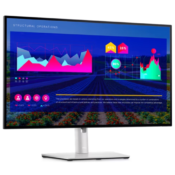 მონიტორი Dell 210-AYUK UltraSharp 27 U2722D, 27", Monitor, QHD, IPS, HDMI, USB, USB-C, DP, Silver