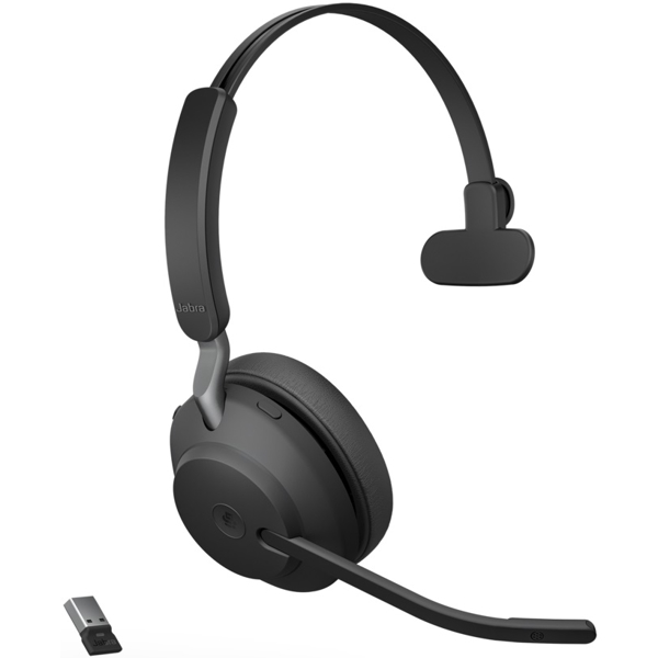 Jabra 26599-899-999 Evolve2 65 MS Mono, Headset, Wireless, USB, Bluethoot, Black