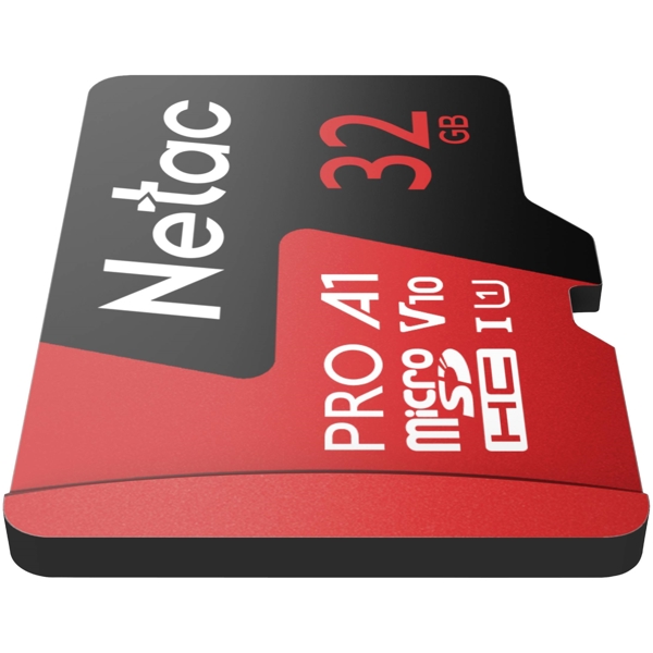 მეხსიერების ბარათი Netac NT02P500PRO-032G-R, 32GB, MicroSDHC, C10, Black