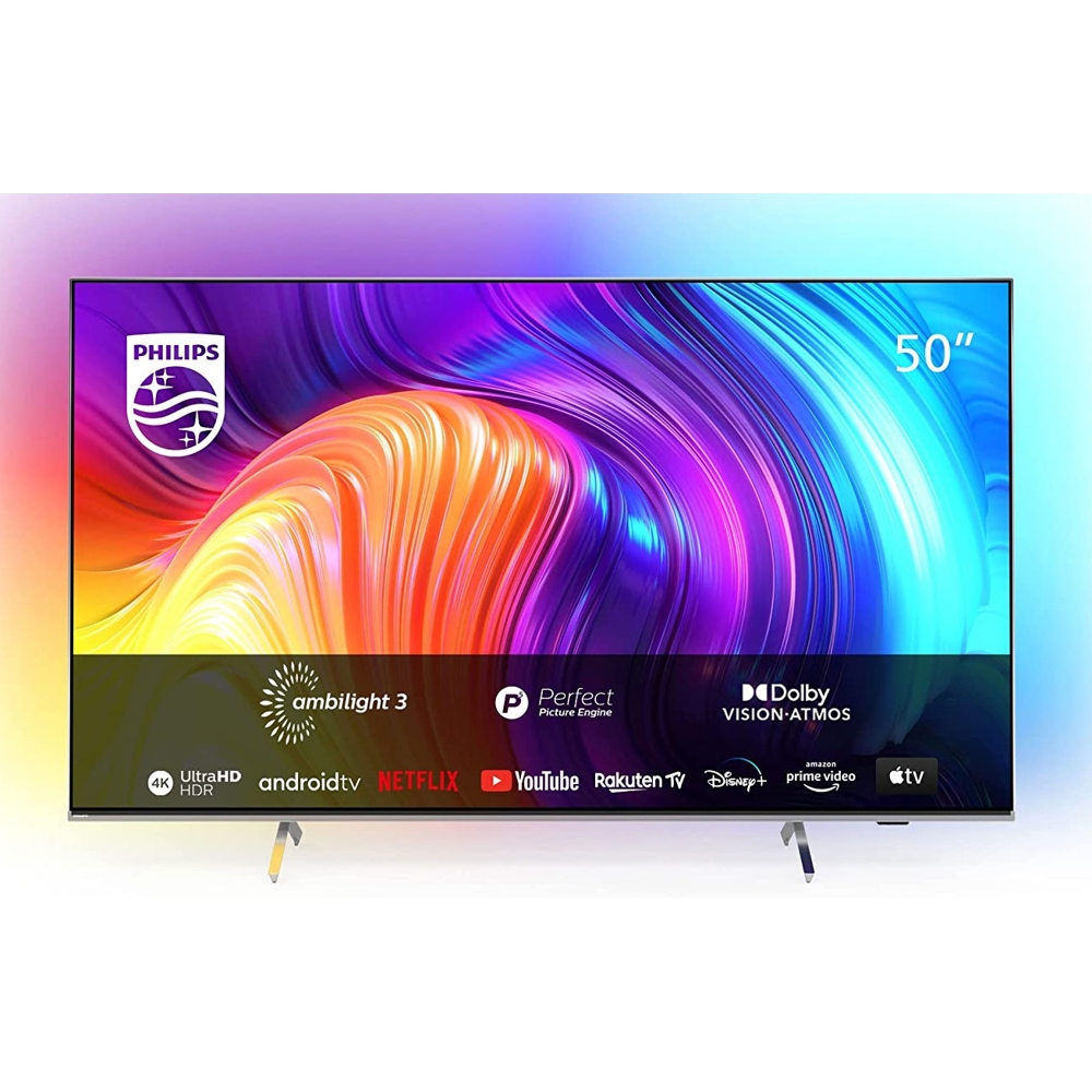 ტელევიზორი Philips 50PUS8507/12, 50", 4K UHD, Smart TV, Android, HDMI, USB, WIFI, BT, Silver