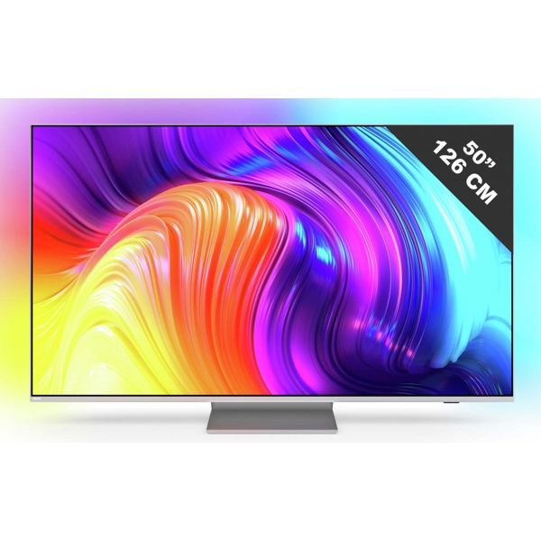 ტელევიზორი Philips 50PUS8807/12, 50", 4K UHD, Smart TV, Android, HDMI, USB, WIFI, BT, Silver