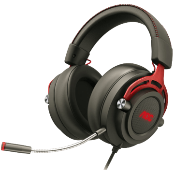 ყურსასმენი AOC Elcore-GH300 Gaming Headset, Wired, RGB, USB, Black