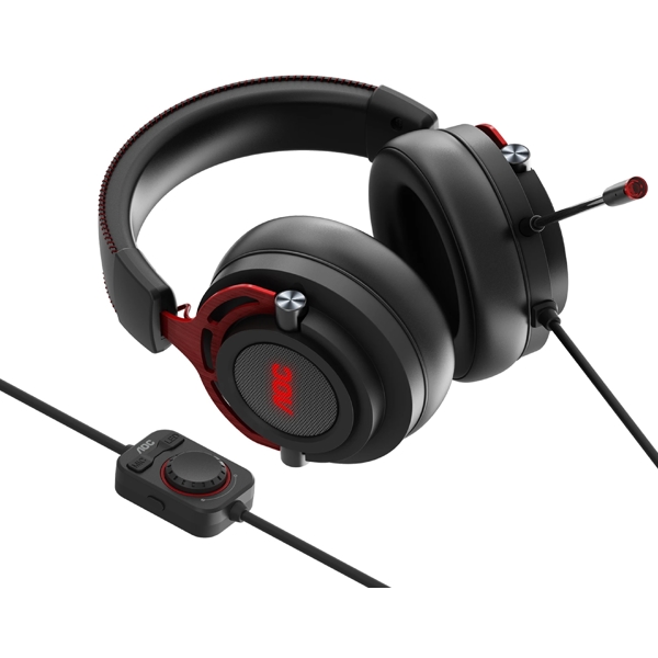 AOC Elcore-GH300 Gaming Headset, Wired, RGB, USB, Black