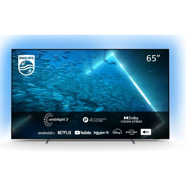 ტელევიზორი Philips 65OLED707/12, 65", 4K UHD, Smart TV, Android, HDMI, USB, WIFI, BT, Black
