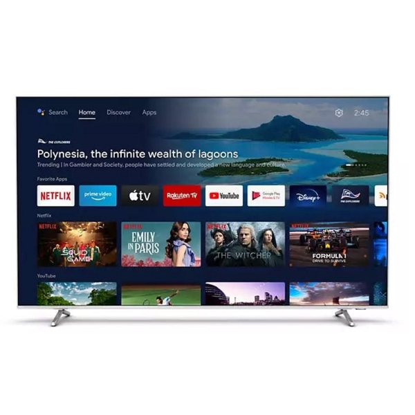 ტელევიზორი Philips 86PUS8807/12, 86", 4K UHD, Smart TV, Android, HDMI, USB, WIFI, BT, Silver