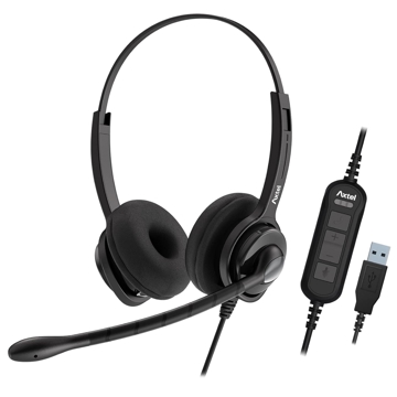 USB ყურსასმენი AxTel AXH-MS2D, Headset, Wired, USB, Black