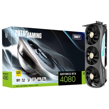 ვიდეო დაფა Zotac ZT-D40810D-10P, Gaming GeForce RTX4080 Trinity, 16GB, 256bit, HDMI, DP, Black