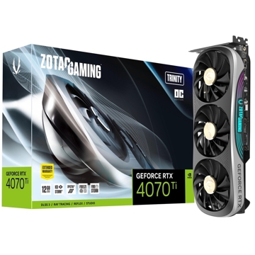 Zotac ZT-D40710J-10P, Gaming GeForce RTX4070 Ti, Trinity OC, 12GB, 192bit, HDMI, DP, Black