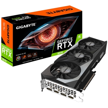 ვიდეო დაფა Gigabyte GV-N3070GAMING_OC-8GD, Gaming GeForce RTX3070 OC, 8GB, 256bit, HDMI, DP, Black