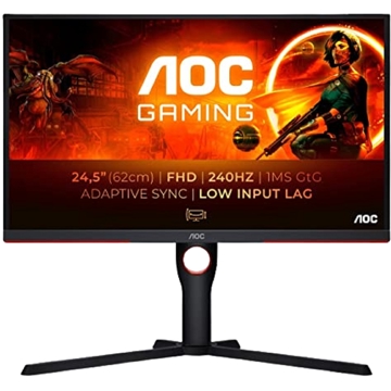 მონიტორი AOC 25G3ZM/BK, 24.5", Monitor, FHD, VA, HDMI, DP, Black/Red