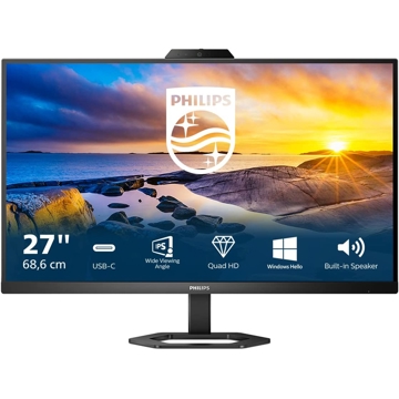 მონიტორი Philips 27E1N5600AE/00, 27", Monitor, QHD, IPS, USB-C, HDMI, DP, Black