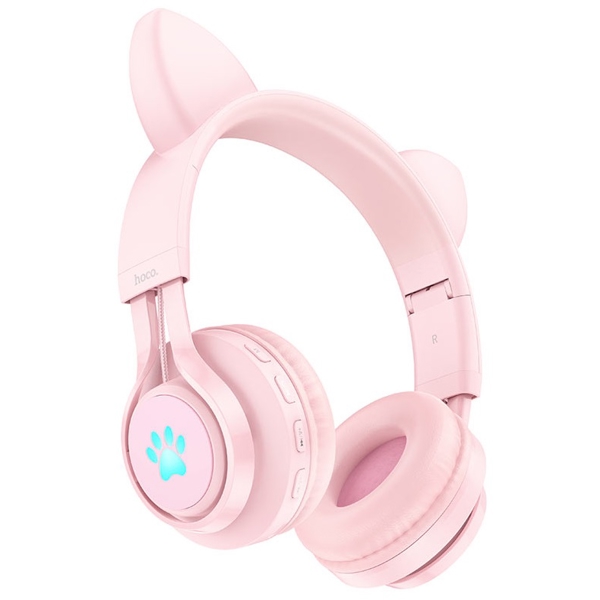 ყურსასმენი Hoco W39 Cat Ear, Headset, Wireless, Bluetooth, 3.5mm, Pink