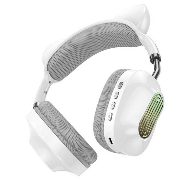 ყურსასმენი Hoco ESD13 Skill Cat Rar, Headset, Wireless, Bluetooth, 3.5mm, White