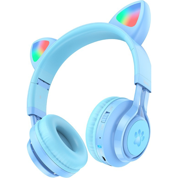 ყურსასმენი Hoco W39 Cat Ear, Headset, Wireless, Bluetooth, 3.5mm, Blue