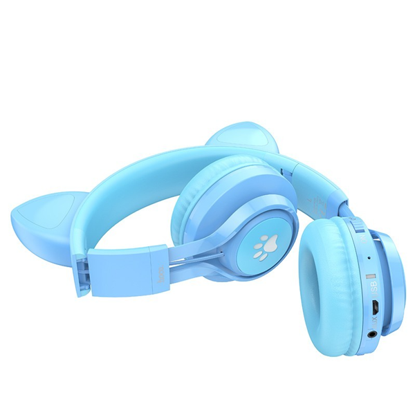 ყურსასმენი Hoco W39 Cat Ear, Headset, Wireless, Bluetooth, 3.5mm, Blue