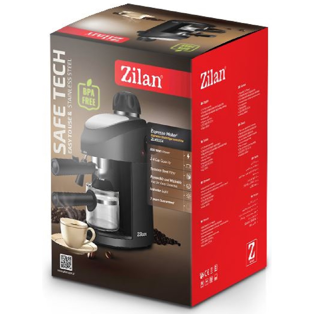 ყავის აპარატი Zilan ZLN3154, 800W, Coffe Machine, Black 