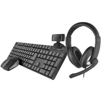 კლავიატურა+კომპლექტი Trust 24040 Qoby, Keyboard+Set, Black