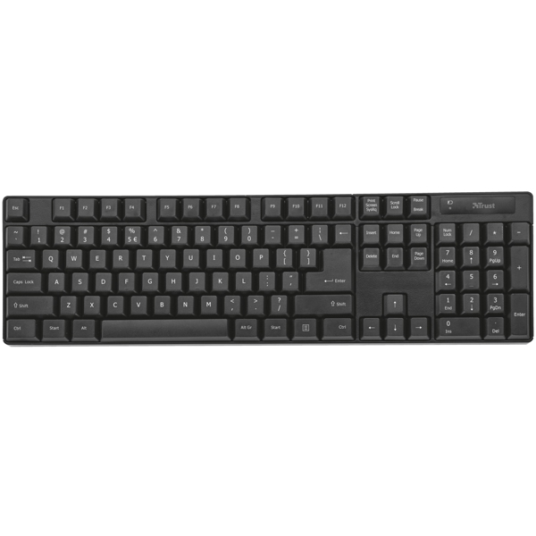 კლავიატურა+კომპლექტი Trust 24040 Qoby, Keyboard+Set, Black